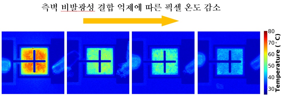 그림 2. 같은 광량에서 다른 에피택시 구조로 제작된 소자의 열 분포 이미지