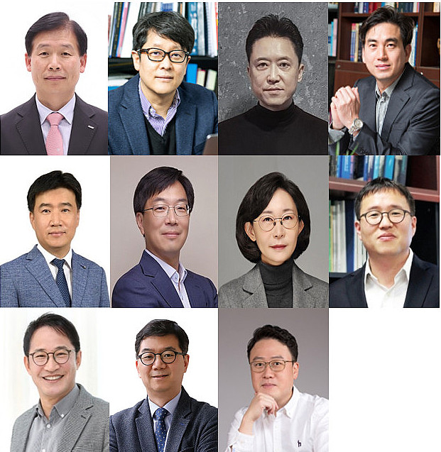 (왼쪽부터) 김경수, 김민혁, 김용대, 김유천, 김일두, 김정, 이지현, 정기훈, 조계춘, 최성율, 최재식 교수