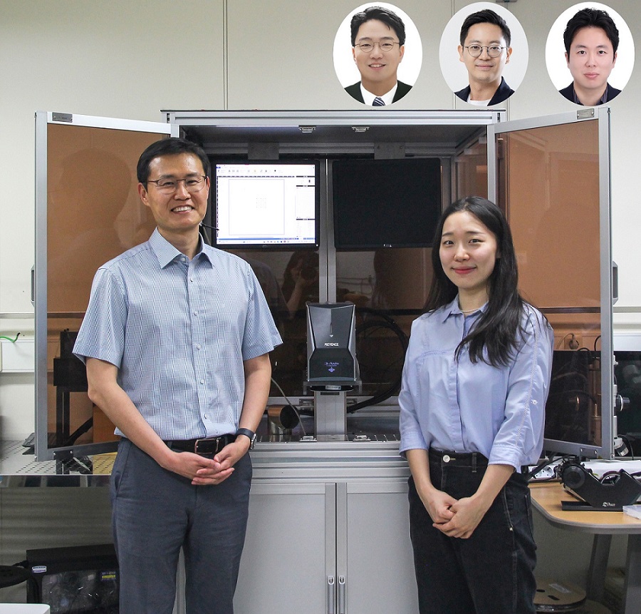 (왼쪽부터) 정재웅 교수, 이시목 박사과정, (오른쪽위 별도) 부산대 이건희 교수, 서울대 박성준 교수, 스티브박 교수