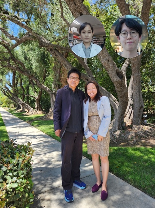 (왼쪽부터) 우리 대학 생명과학과 서성배 교수, 김진은 박사 (오른쪽 상단 왼쪽부터) 김신혜 박사, 정원교 연구원