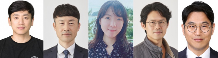 왼쪽부터 우리 대학 박노성, 이재길, 황지영, 윤성의, 김현우 교수