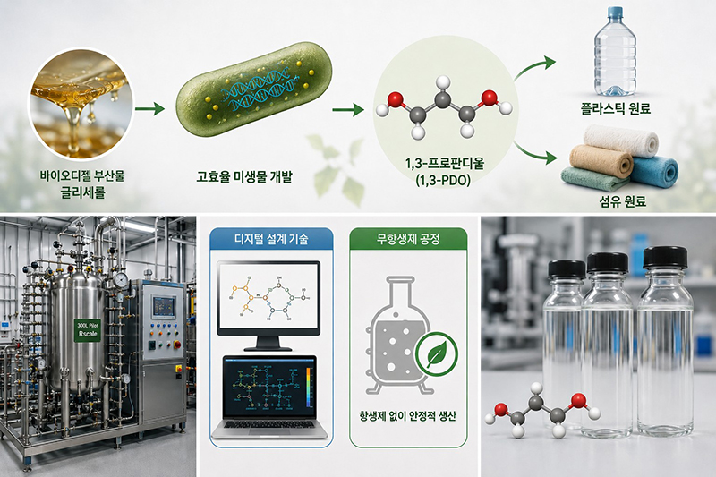 (AI이미지) 1,3-프로판다이올(1,3-PDO) 생산을 위한 미생물 기반 공정